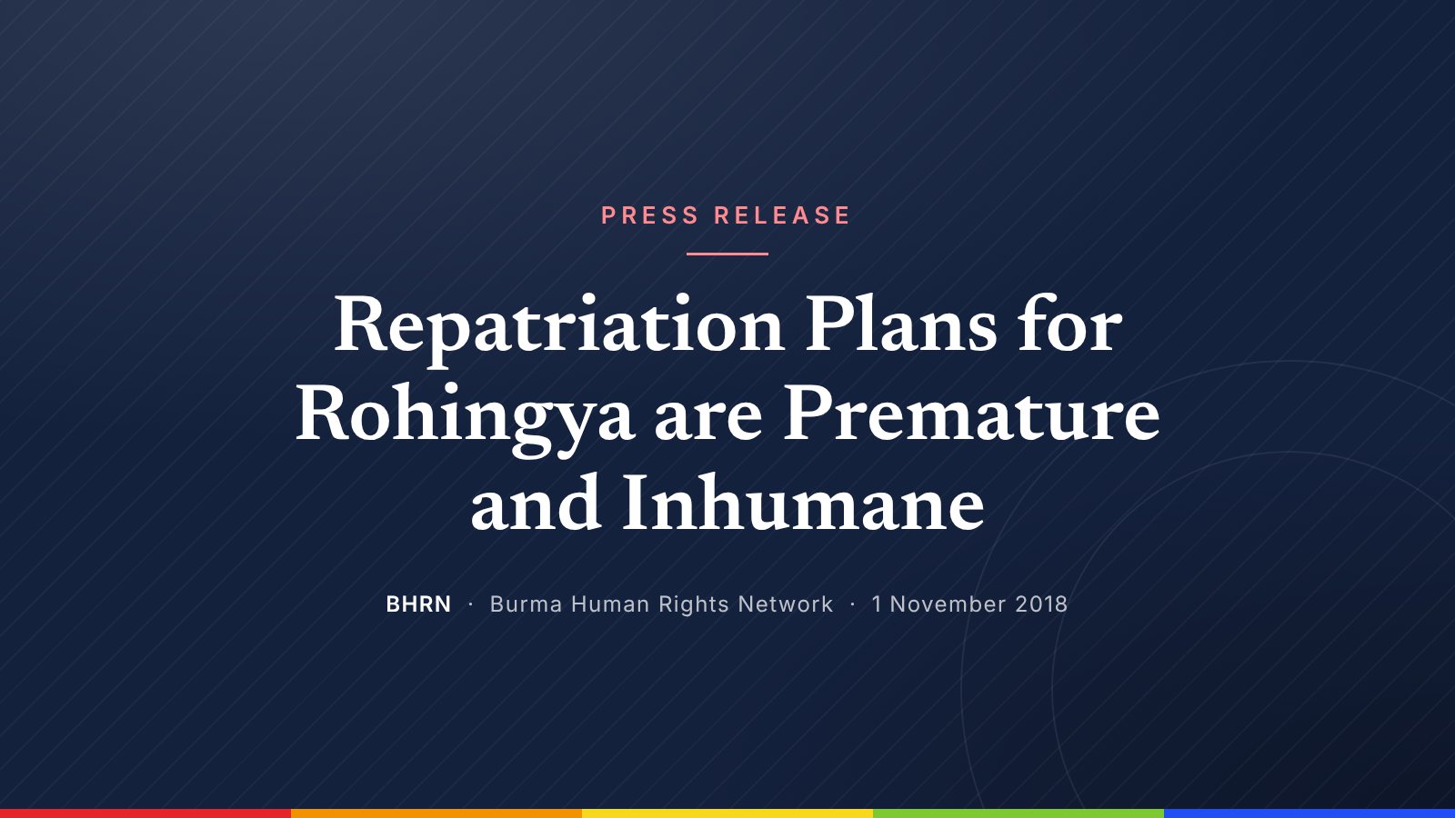 Repatriation Plans for Rohingya are Premature and Inhumane